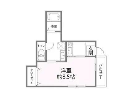 ワンワンメゾン(1K/3階)の間取り写真