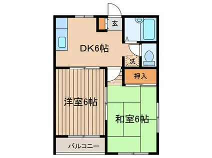 サンメゾン(2DK/2階)の間取り写真