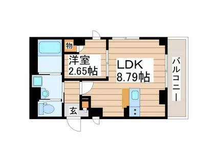 ラシーネ錦町(1LDK/4階)の間取り写真