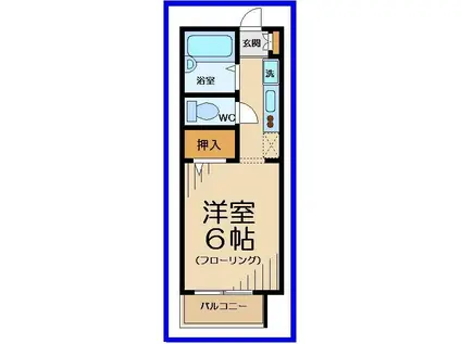 フルール武蔵野(1K/1階)の間取り写真