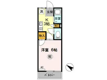 ホーミー前田(1K/2階)の間取り写真