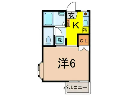 ブランカ1(1K/2階)の間取り写真