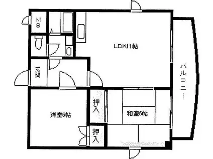 シティーライフ保城(2LDK/2階)の間取り写真