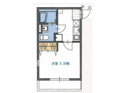 モダンパルク石川町(1K/3階)の間取り写真