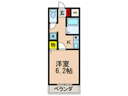 アルファクラージュくずは(1K/1階)の間取り写真