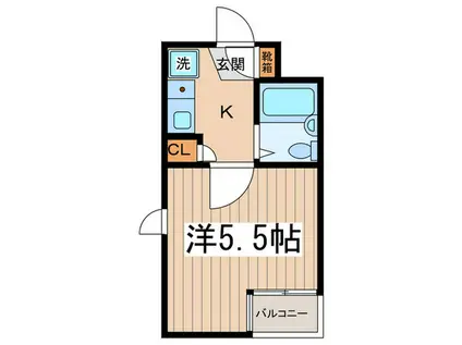 ベルトピア調布IIIB棟(1K/1階)の間取り写真