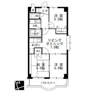 メゾン五反田(3LDK/2階)の間取り写真