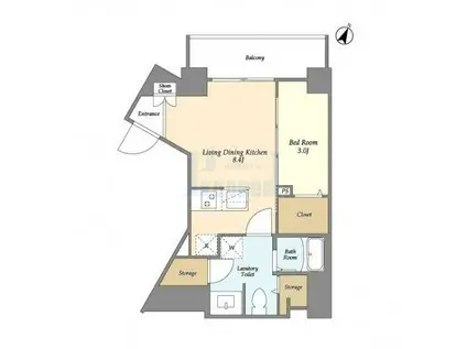 リヴィコート下落合(1LDK/3階)の間取り写真