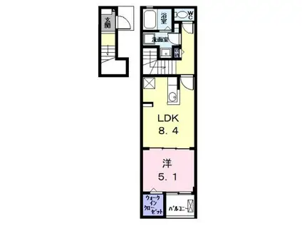 K.F.KアルバTWO(1LDK/2階)の間取り写真