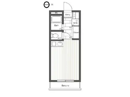サンハイツすずの木(ワンルーム/2階)の間取り写真