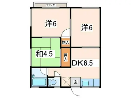 レジデンス佐原(3DK/2階)の間取り写真