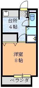 サンヴィレッジ・ナカイ(1K/2階)の間取り写真