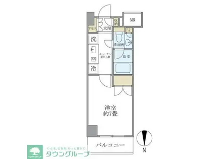 パークスフィア中野富士見町(1K/3階)の間取り写真