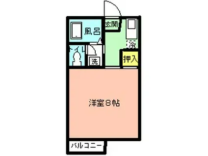 二葉ハウス(1K/2階)の間取り写真