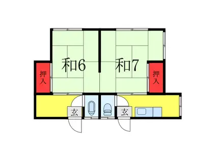 菅原荘(2K/2階)の間取り写真