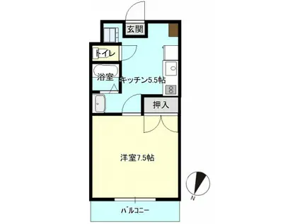 アヴァンセ光岡(1DK/1階)の間取り写真