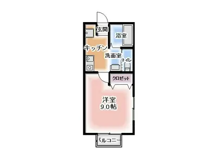 LUCEII(1K/2階)の間取り写真