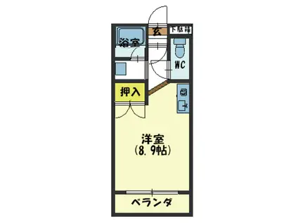 ルミエール・N(ワンルーム/2階)の間取り写真