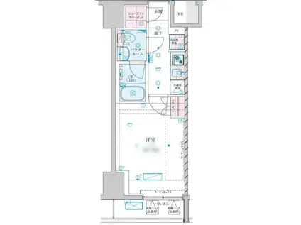 GENOVIA川崎VII(1K/4階)の間取り写真
