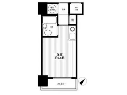ハイネス要町(ワンルーム/6階)の間取り写真