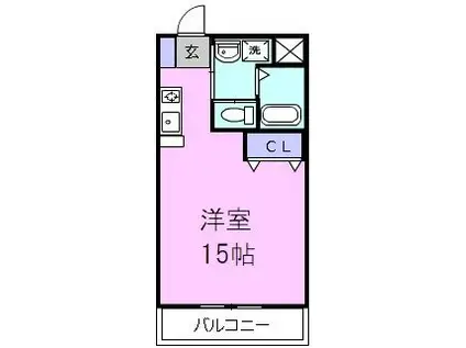 ふじ第3マンション(ワンルーム/1階)の間取り写真