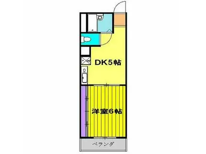 コアパレス安西(1DK/4階)の間取り写真