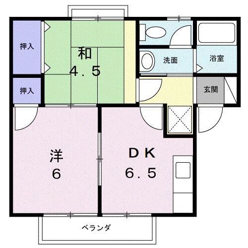 プラミィハイツ(2DK/2階)の間取り写真