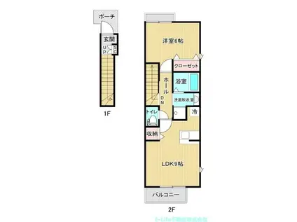 ピュア・コート(1LDK/2階)の間取り写真