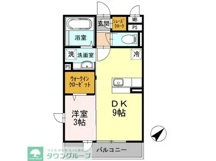 グレースコート(1LDK/3階)の間取り写真