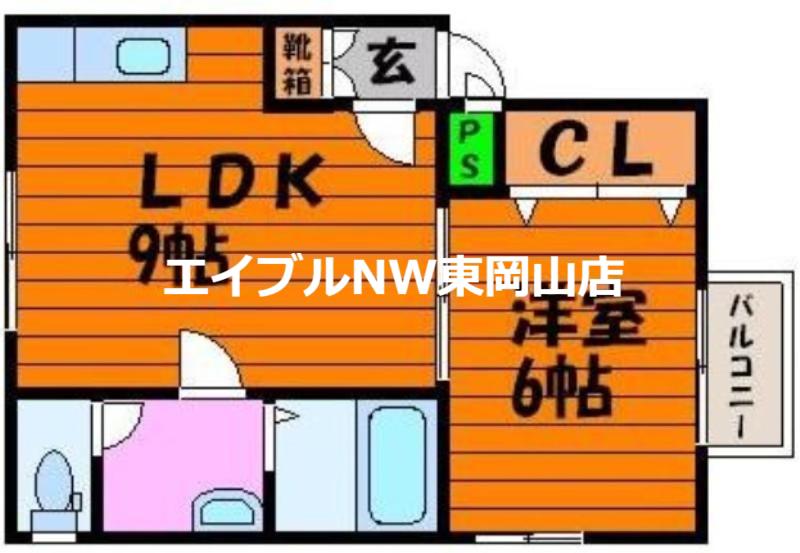 CASA福浜西(1LDK/1階)の間取り写真