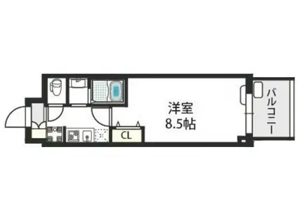 ウエンズ玉造フロント(1K/2階)の間取り写真