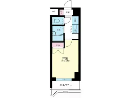 メインステージ早稲田(1K/10階)の間取り写真