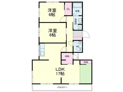 シーサイドアベニュー(2LDK/3階)の間取り写真