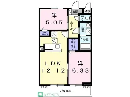 フィオーレ(2LDK/2階)の間取り写真