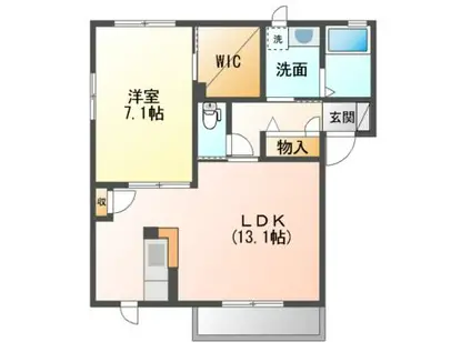 シャーメゾン谷上南(1LDK/2階)の間取り写真