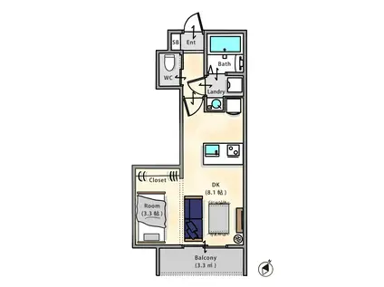 MAISON AOMI (ワンルーム/3階)の間取り写真