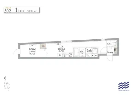 BLANCCOURT中野新橋(1LDK/3階)の間取り写真