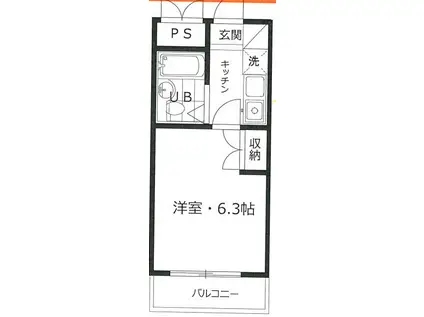 アネックス上小町(1K/3階)の間取り写真