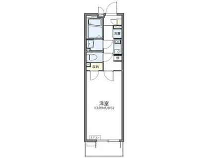レオネクストホワイトパレス(1K/3階)の間取り写真