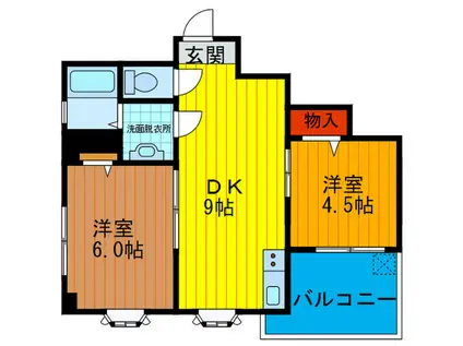 シャトー安藤(2DK/5階)の間取り写真