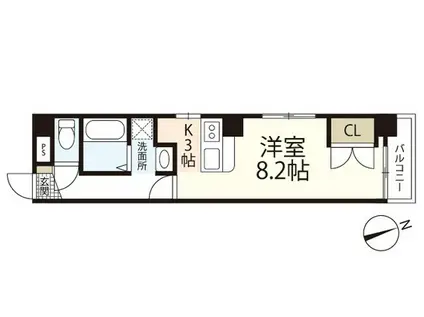 クレール段原(ワンルーム/7階)の間取り写真