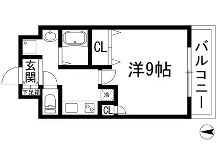 アメニティヒルズⅠ(1K/2階)の間取り写真