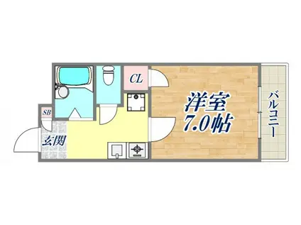 リッチライフX(1K/3階)の間取り写真