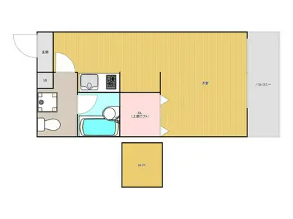 アパートメントスクエア 四番館(ワンルーム/2階)の間取り写真