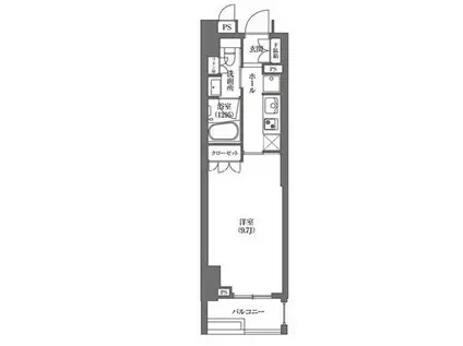 浜町アパートメント(1K/2階)の間取り写真