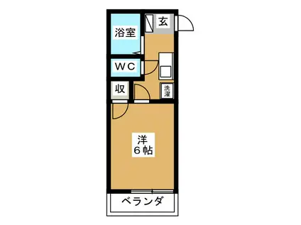 コーポサンライト(1K/2階)の間取り写真