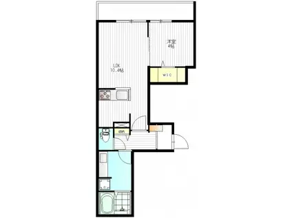 アシアリー(1LDK/1階)の間取り写真