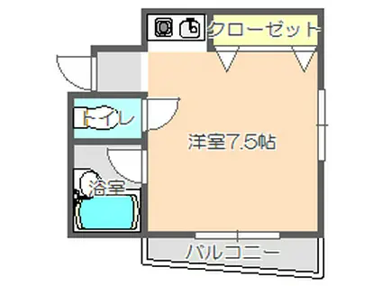 田尻ビル(ワンルーム/3階)の間取り写真