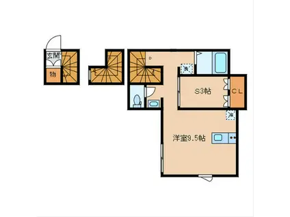 CREER白山(ワンルーム/3階)の間取り写真