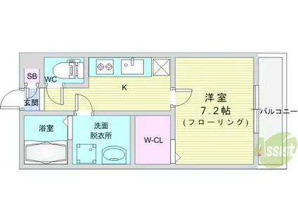 エステイトE池田2(1K/3階)の間取り写真